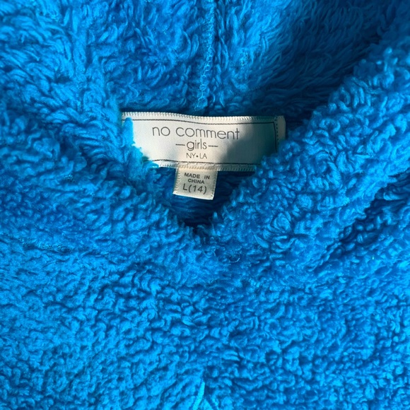 Girls Blue Hooded Sweatshirt - Large - Picture 3 of 3